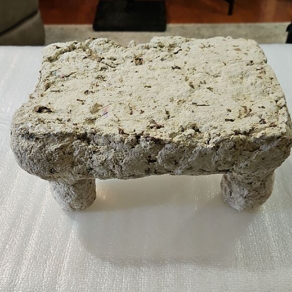 Unique Textured Paper Mache Stool - Picture 1 of 7